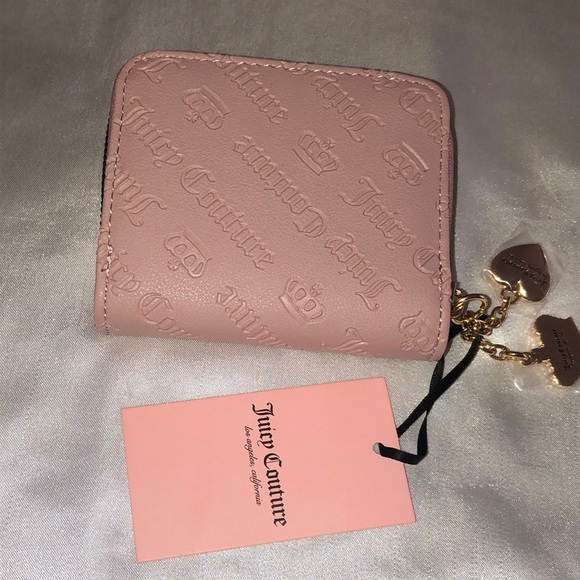 Juicy Couture Dusty Blush Not Your Babe Small Zip Around Bifold Wallet NWT - Picture 8 of 16